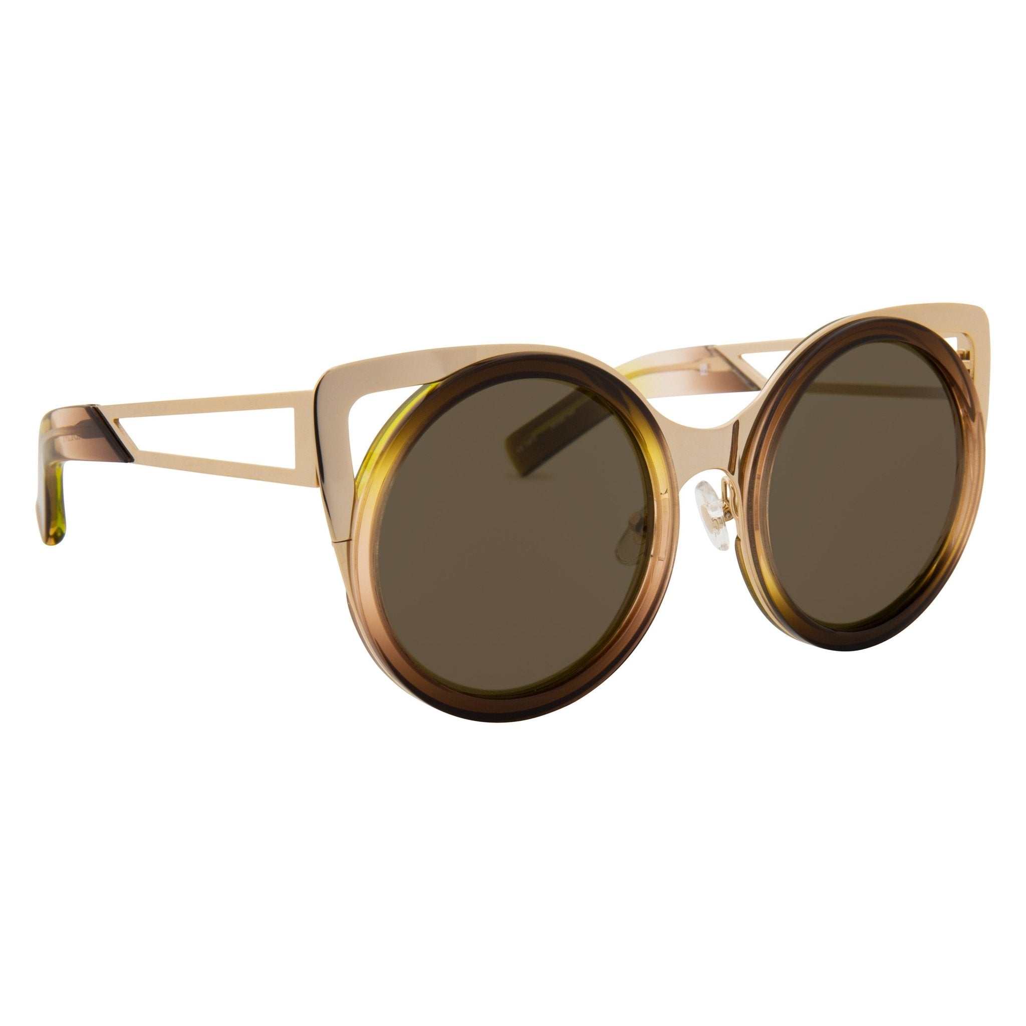 Erdem Ladies Sunglasses Cat Eye Light Gold and Brown