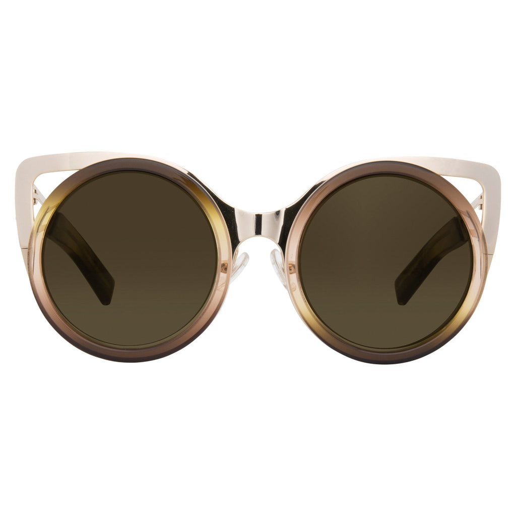 Erdem Ladies Sunglasses Cat Eye Light Gold and Brown