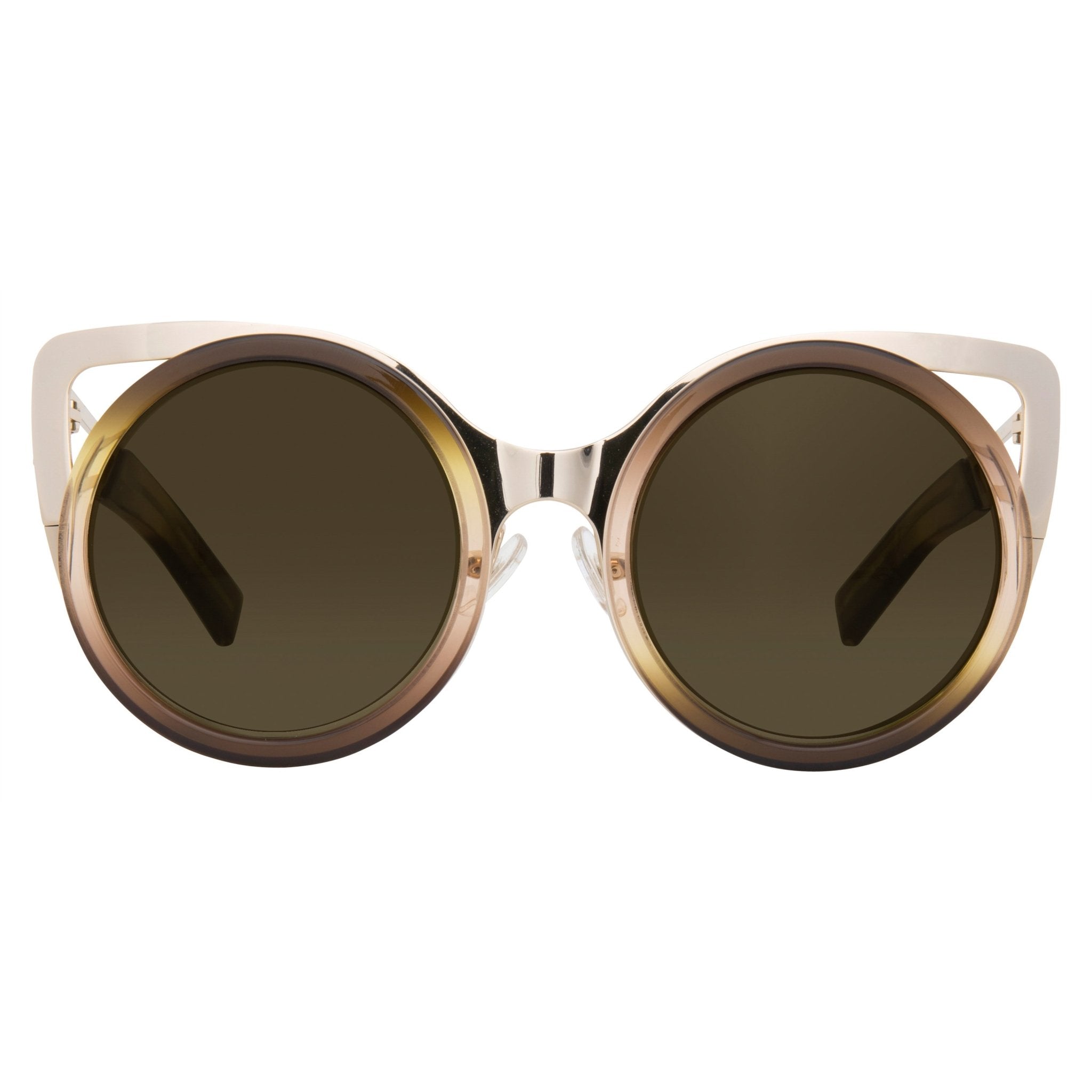 Erdem Ladies Sunglasses Cat Eye Light Gold and Brown