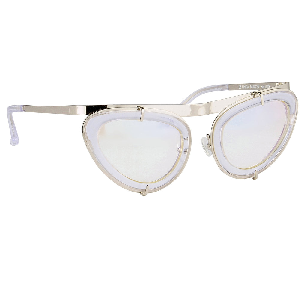 Erdem Sunglasses Cat Eye Clear and Silver