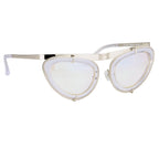 Erdem Sunglasses Cat Eye Clear and Silver