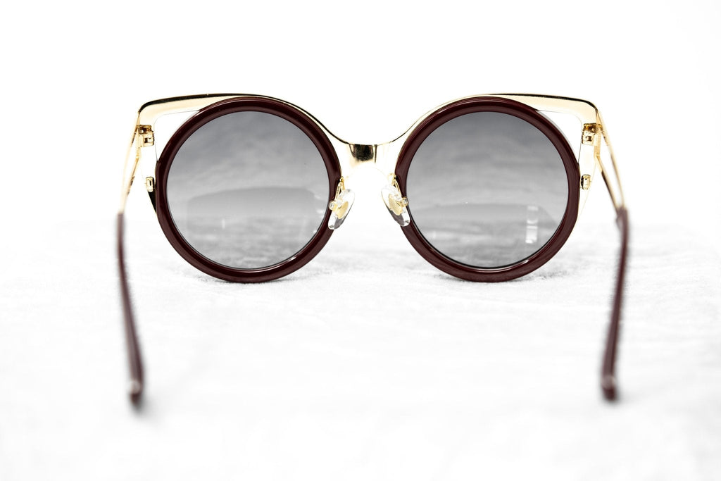Erdem Ladies Sunglasses Cat Eye Maroon and Grey