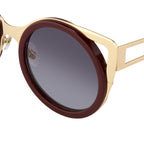Erdem Ladies Sunglasses Cat Eye Maroon and Grey