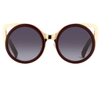 Erdem Ladies Sunglasses Cat Eye Maroon and Grey