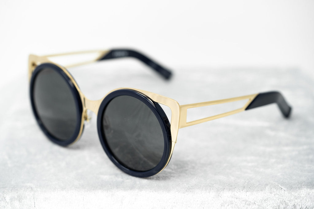 Erdem Ladies Sunglasses Cat Eye Navy and Grey