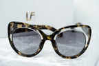 Erdem Ladies Sunglasses Cat Eye Clear Tortoise Shell and Grey