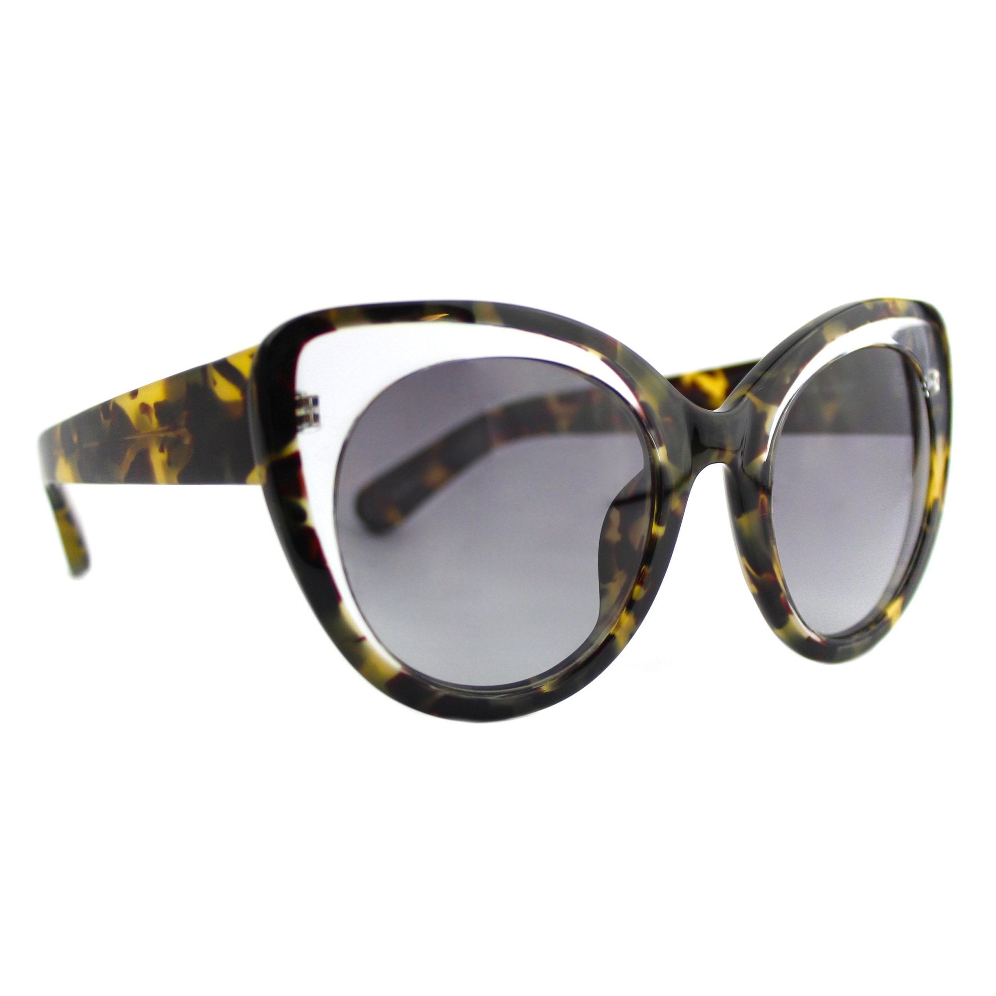Erdem Ladies Sunglasses Cat Eye Clear Tortoise Shell and Grey