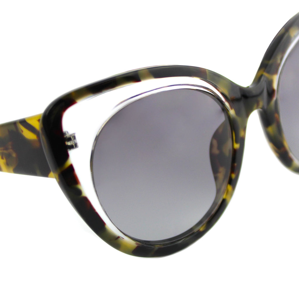 Erdem Ladies Sunglasses Cat Eye Clear Tortoise Shell and Grey