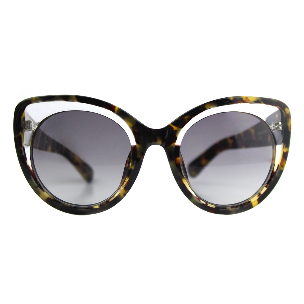 Erdem Ladies Sunglasses Cat Eye Clear Tortoise Shell and Grey