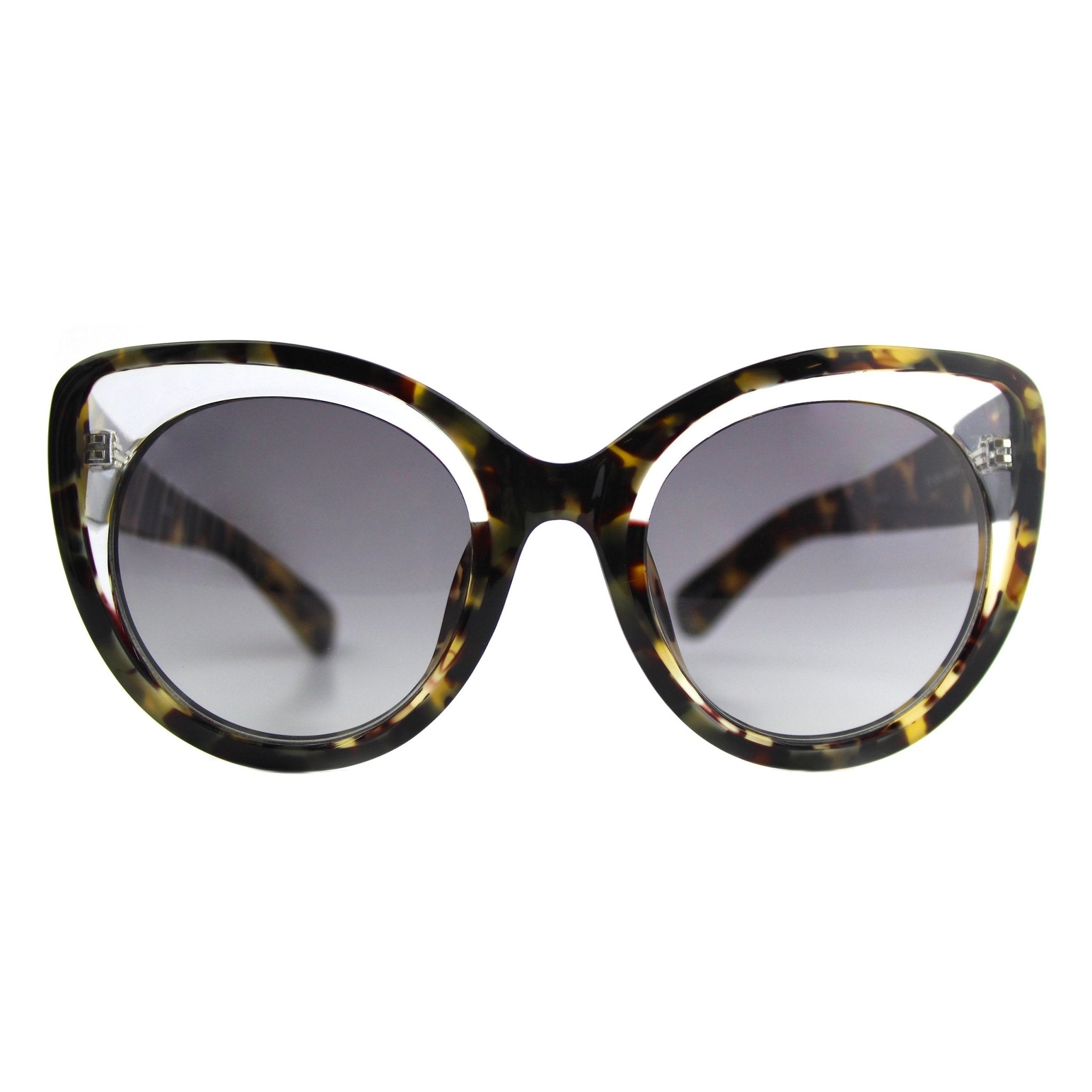Erdem Ladies Sunglasses Cat Eye Clear Tortoise Shell and Grey