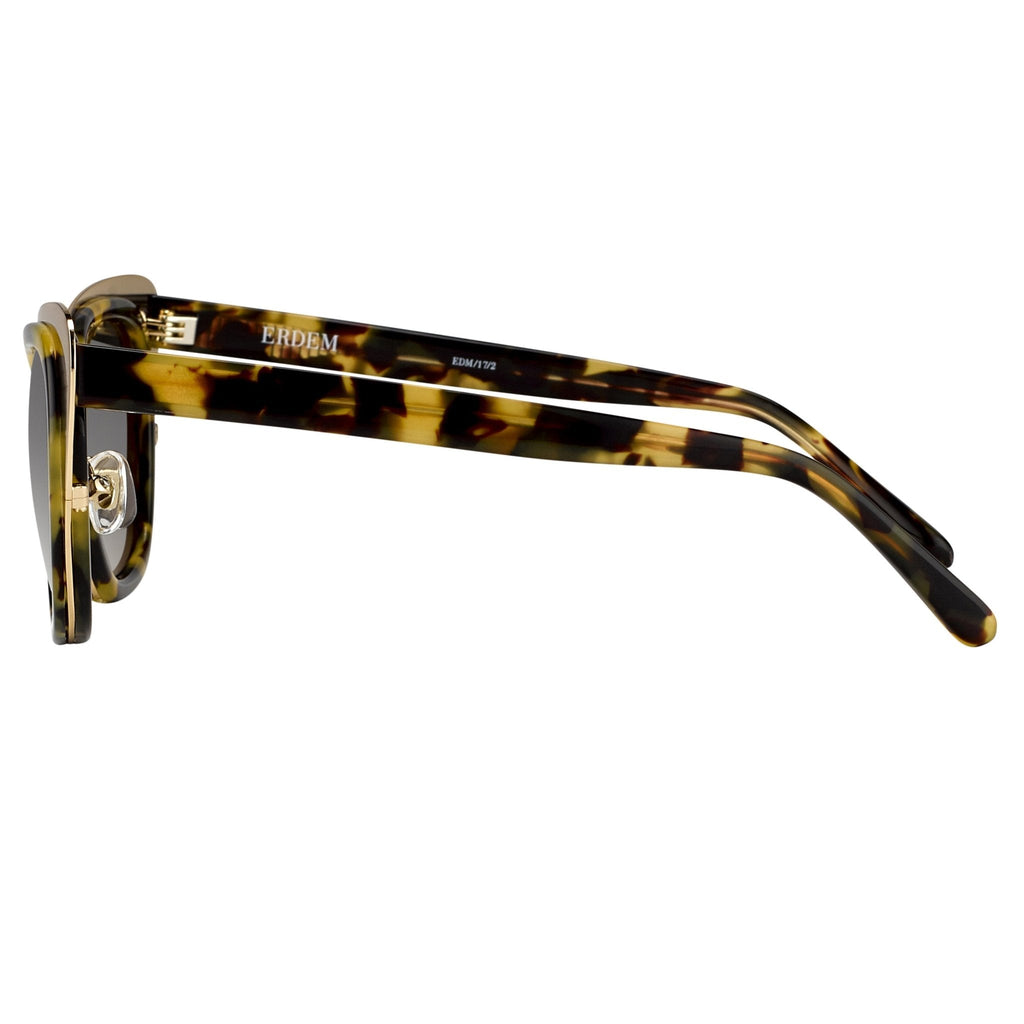 Erdem Ladies Sunglasses Cat Eye Gold Tortoise Shell and Grey