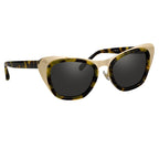 Erdem Ladies Sunglasses Cat Eye Gold Tortoise Shell and Grey