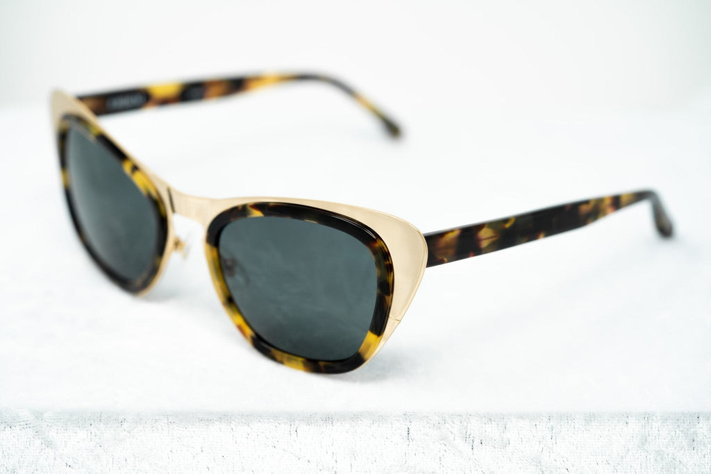 Erdem Ladies Sunglasses Cat Eye Gold Tortoise Shell and Grey