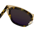 Erdem Ladies Sunglasses Cat Eye Gold Tortoise Shell and Grey