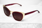 Erdem Sunglasses Cat Eye Gold and Maroon