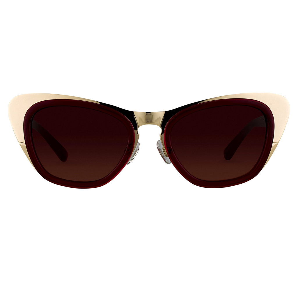 Erdem Sunglasses Cat Eye Gold and Maroon
