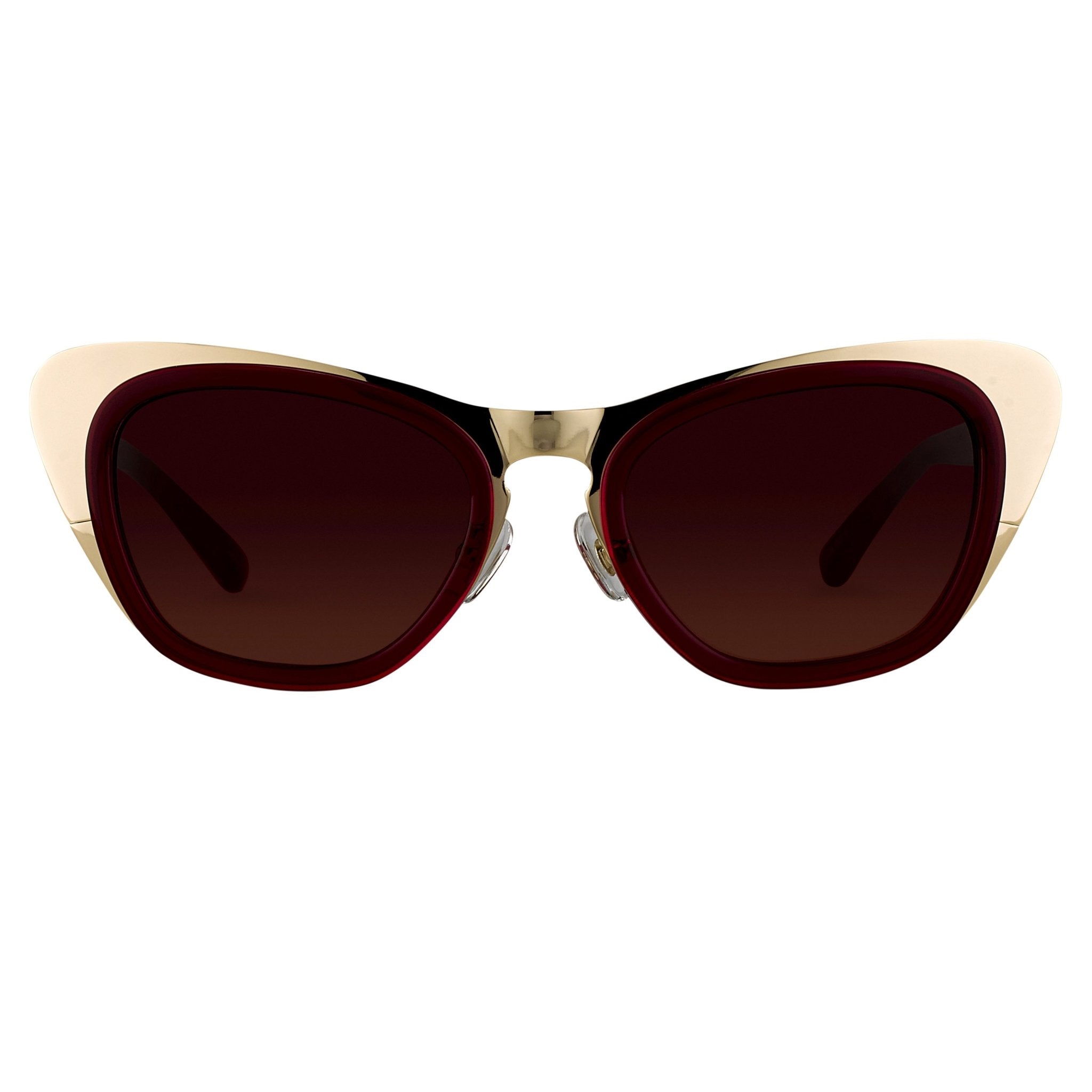 Erdem Sunglasses Cat Eye Gold and Maroon