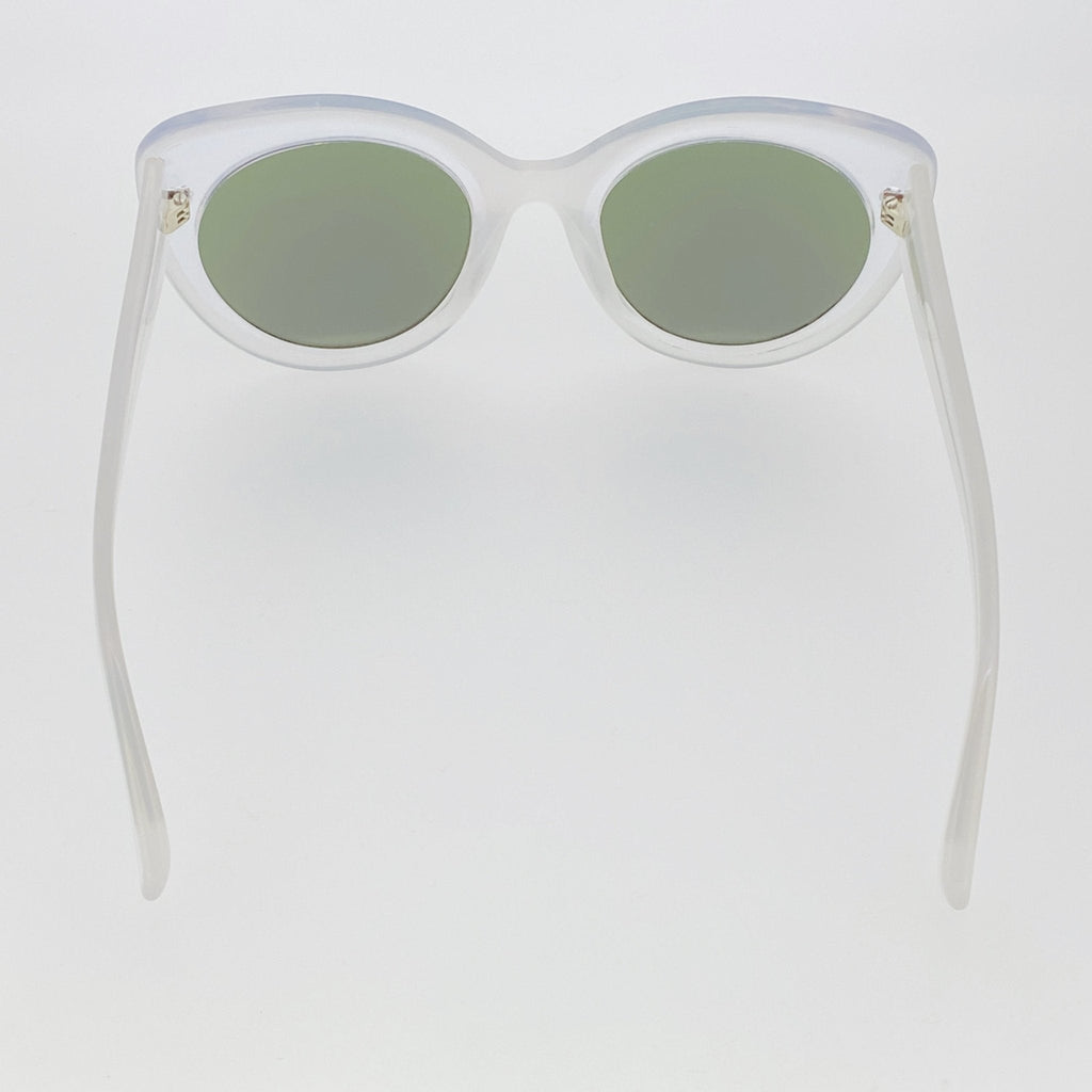 Erdem Sunglasses Cat Eye Ivory and Green/Blue