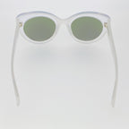Erdem Sunglasses Cat Eye Ivory and Green/Blue