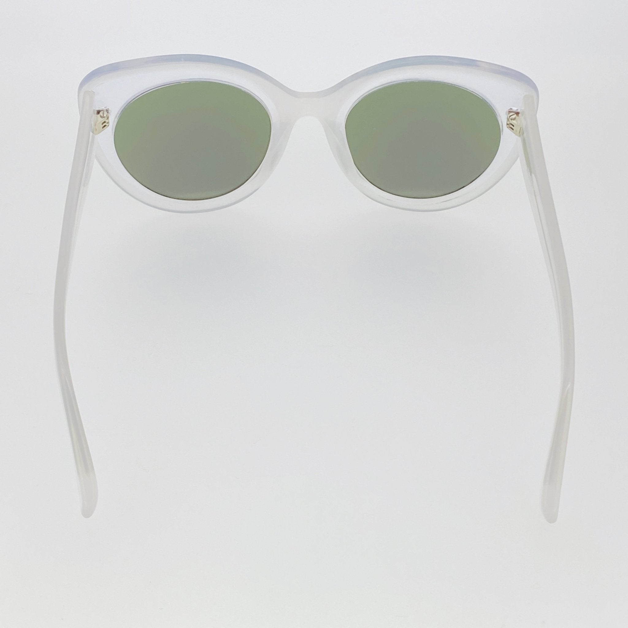 Erdem Sunglasses Cat Eye Ivory and Green/Blue