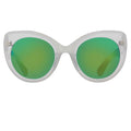 Erdem Sunglasses Cat Eye Ivory and Green/Blue