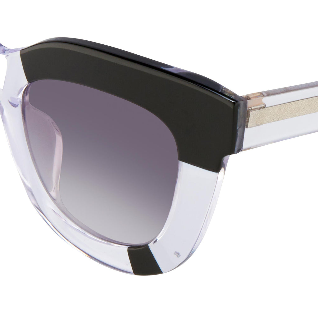 Erdem Ladies Sunglasses Oversized Clear Black and Grey