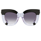 Erdem Ladies Sunglasses Oversized Clear Black and Grey