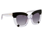 Erdem Ladies Sunglasses Oversized Clear Black and Grey