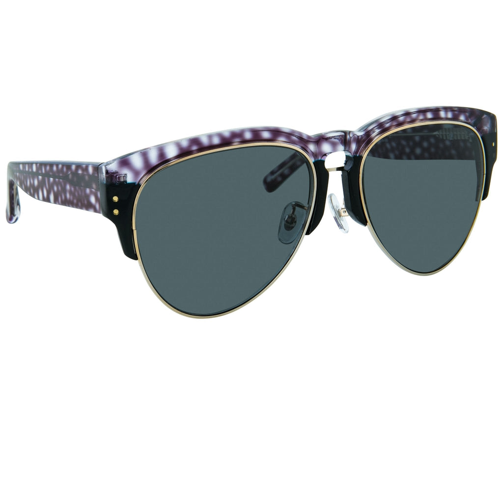 Erdem Sunglasses Black Purple Stingray Pattern and Grey