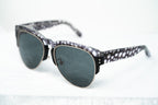 Erdem Sunglasses Black Purple Stingray Pattern and Grey