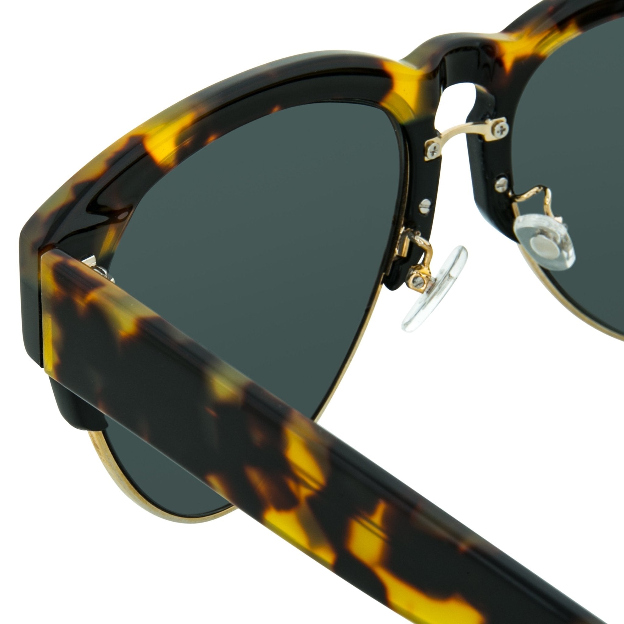 Erdem Sunglasses Black Gold Tortoise Shell and Grey