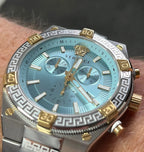 Versace Men's Watch Greca Sporty Chronograph 46mm Blue Turquoise
