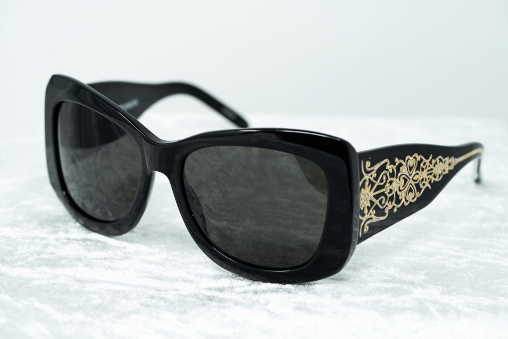 Erickson Beamon Ladies Sunglasses Oversized Black and Dark Grey
