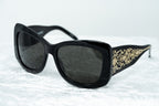 Erickson Beamon Ladies Sunglasses Oversized Black and Dark Grey