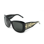 Erickson Beamon Ladies Sunglasses Oversized Black and Dark Grey