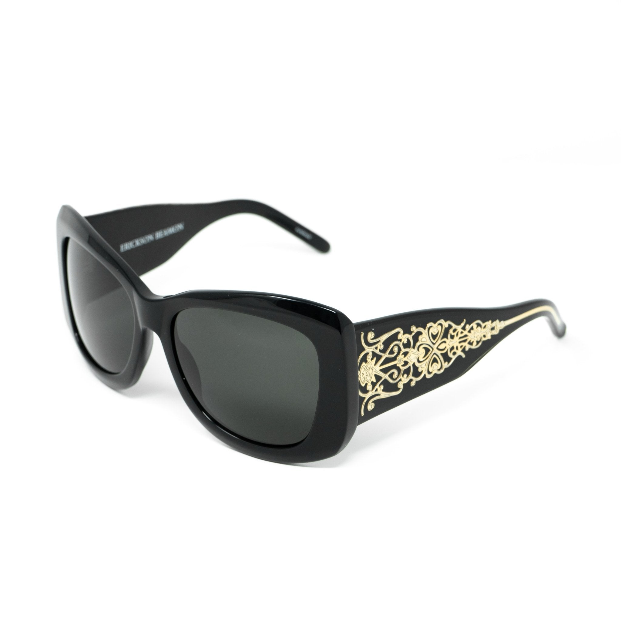 Erickson Beamon Ladies Sunglasses Oversized Black and Dark Grey