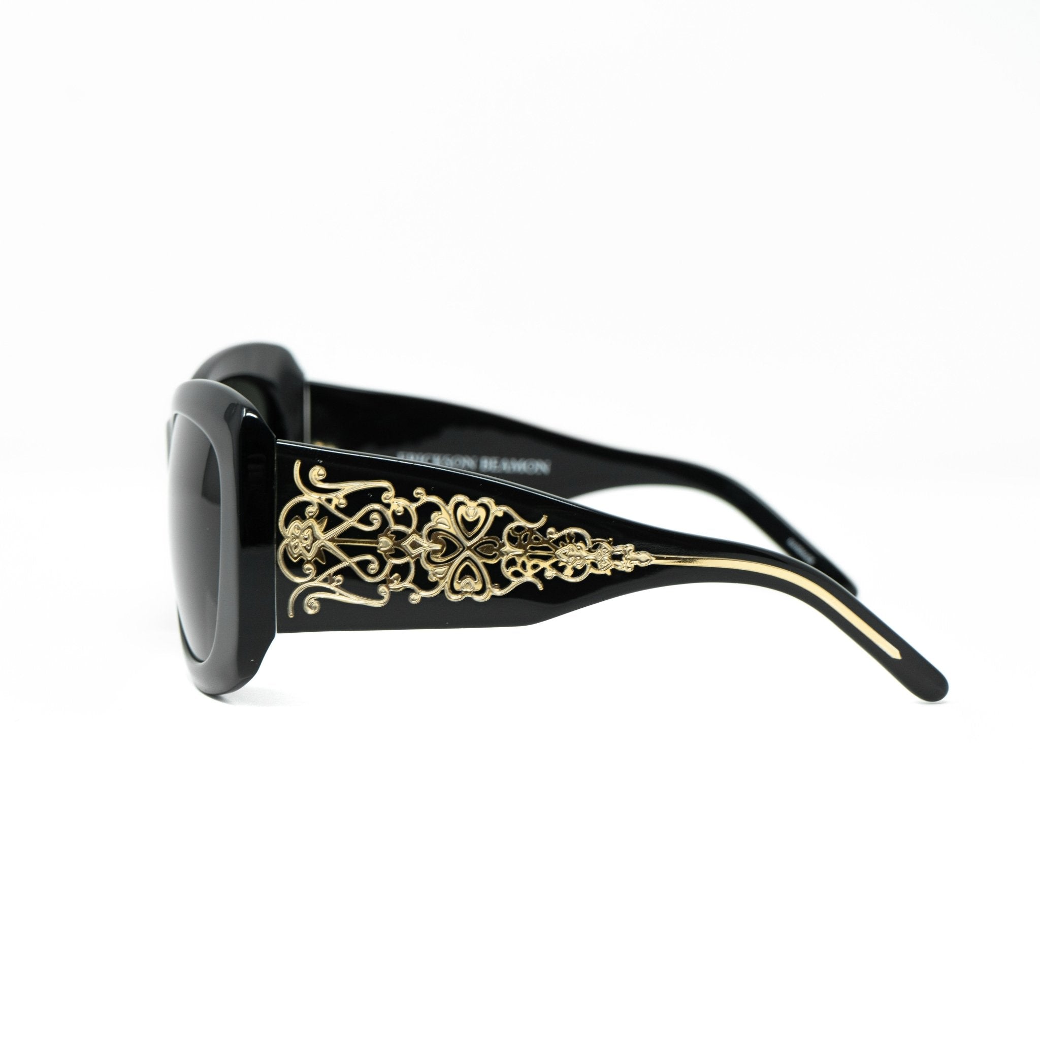 Erickson Beamon Ladies Sunglasses Oversized Black and Dark Grey