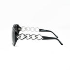 Erickson Beamon Sunglasses Rectangular Black and Dark Grey