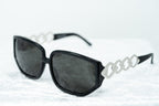 Erickson Beamon Sunglasses Rectangular Black and Dark Grey