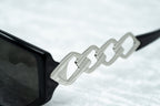 Erickson Beamon Sunglasses Rectangular Black and Dark Grey