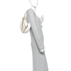 Lambskin Quilted All About Chains Hobo White