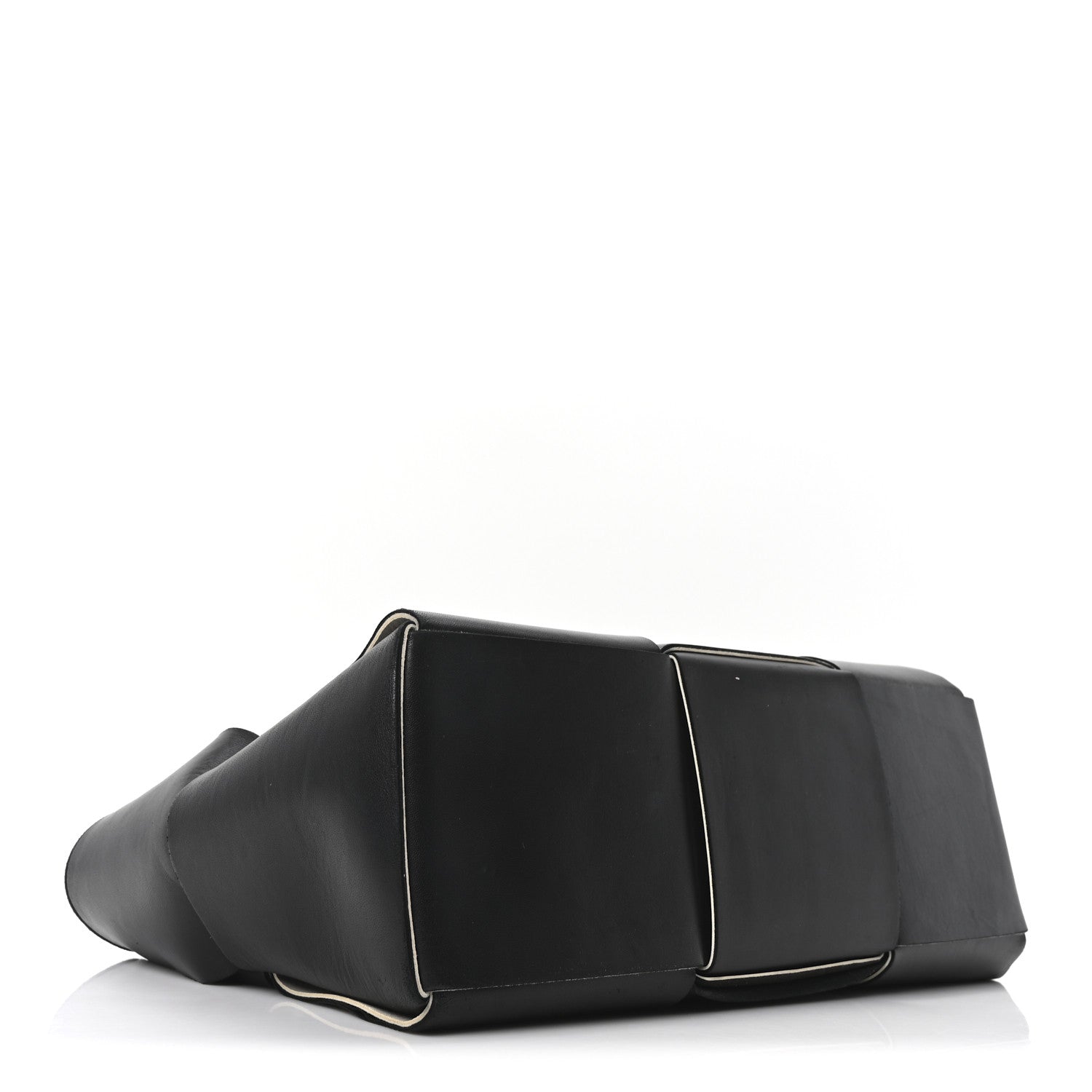 Nappa Maxi Intrecciato Medium Arco Tote Black White