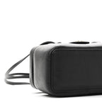 Shiny Caviar Preppy Coco Long Vanity With Strap Black