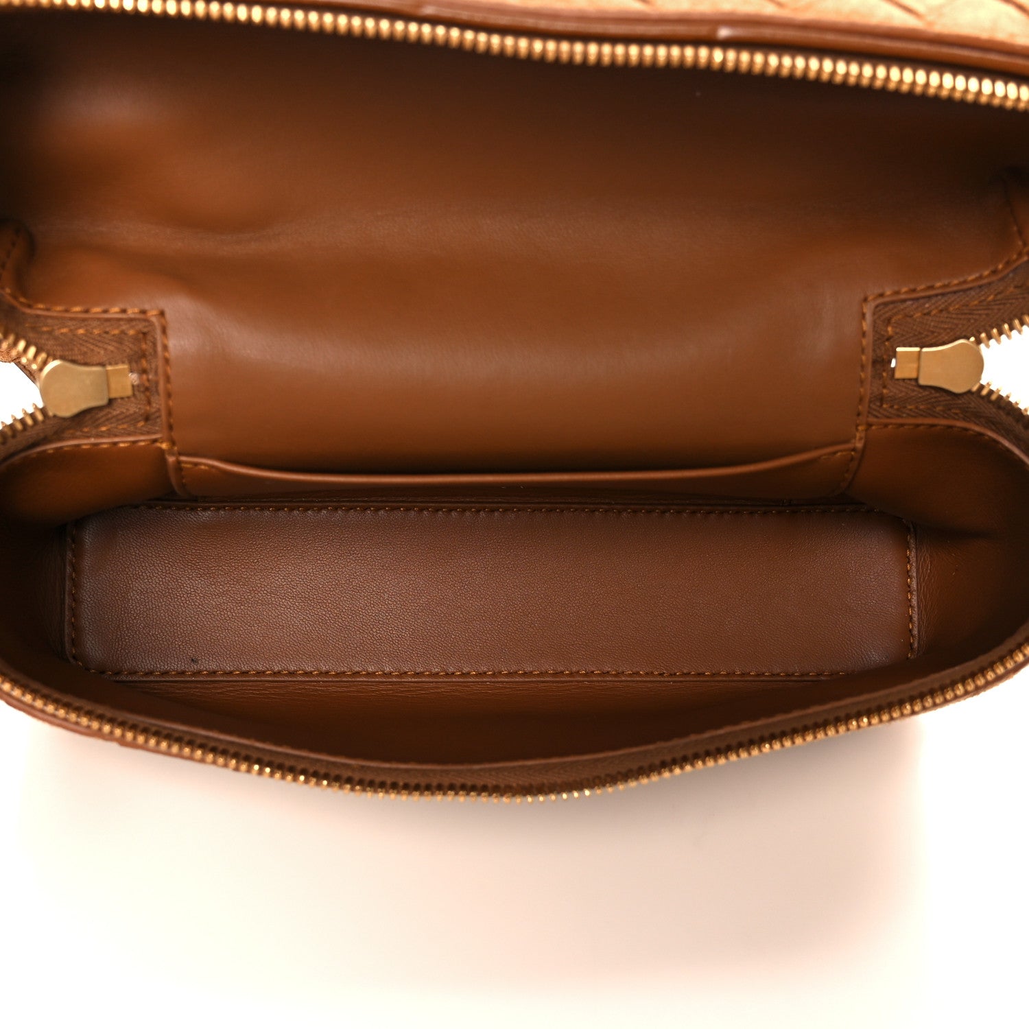 Suede Intrecciato Bang Bang Vanity Case Amber
