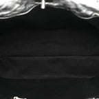 Metallic Crushed Calfskin Quilted Medium Crush Carry All Tote Bag Silver