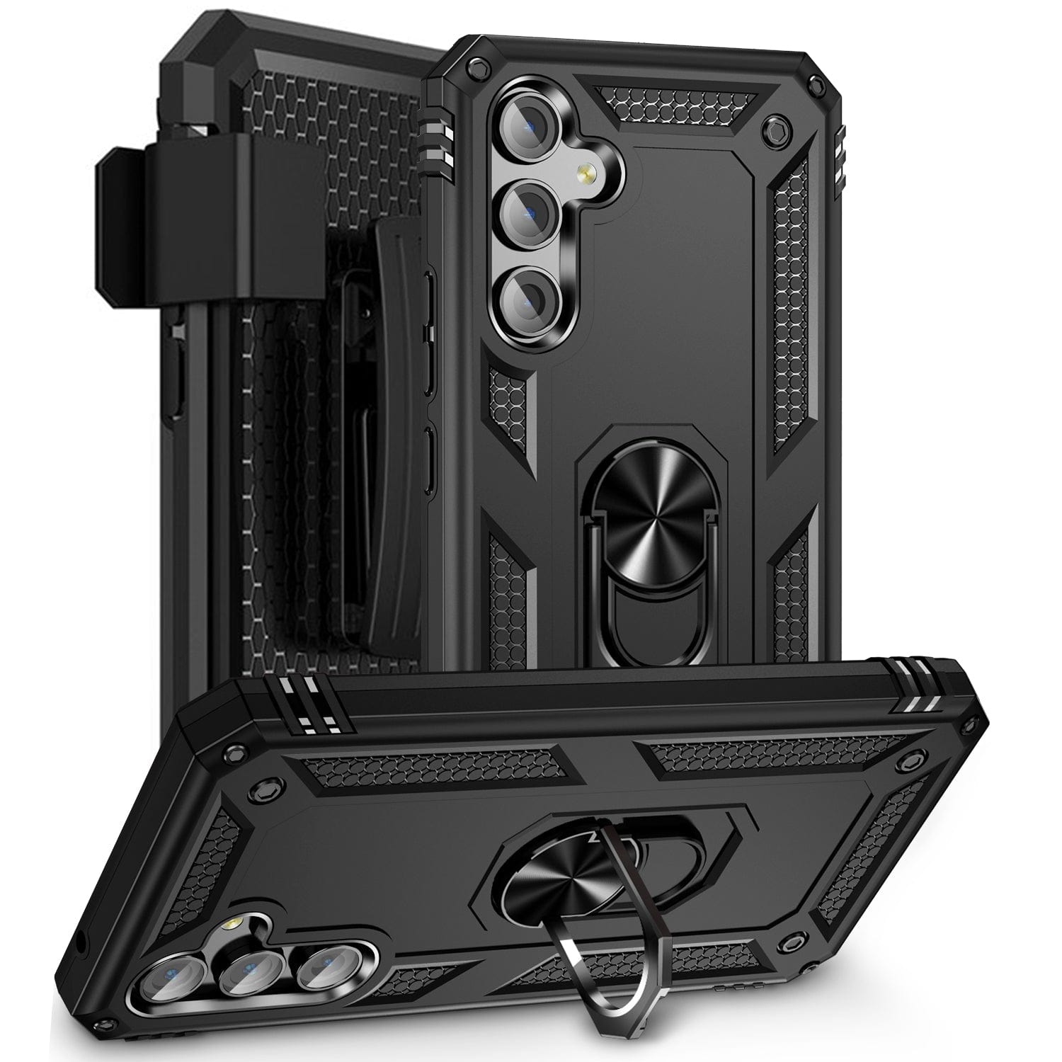 SAHARA - Military Kickstand Series with Belt Clip Case for Samsung Galaxy A54 5G - Black