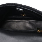 Tweed Quilted Mini Square Flap Black