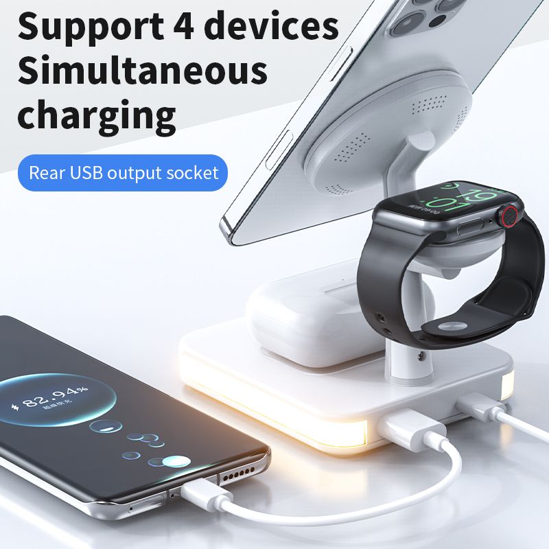 3-in-1 25W Magnetic Wireless Charger Stand Dock For iPhone 14 13 12 Pro Max Mini Apple iWatch 8 Airpods QC3.0 USB Fast Charging Station