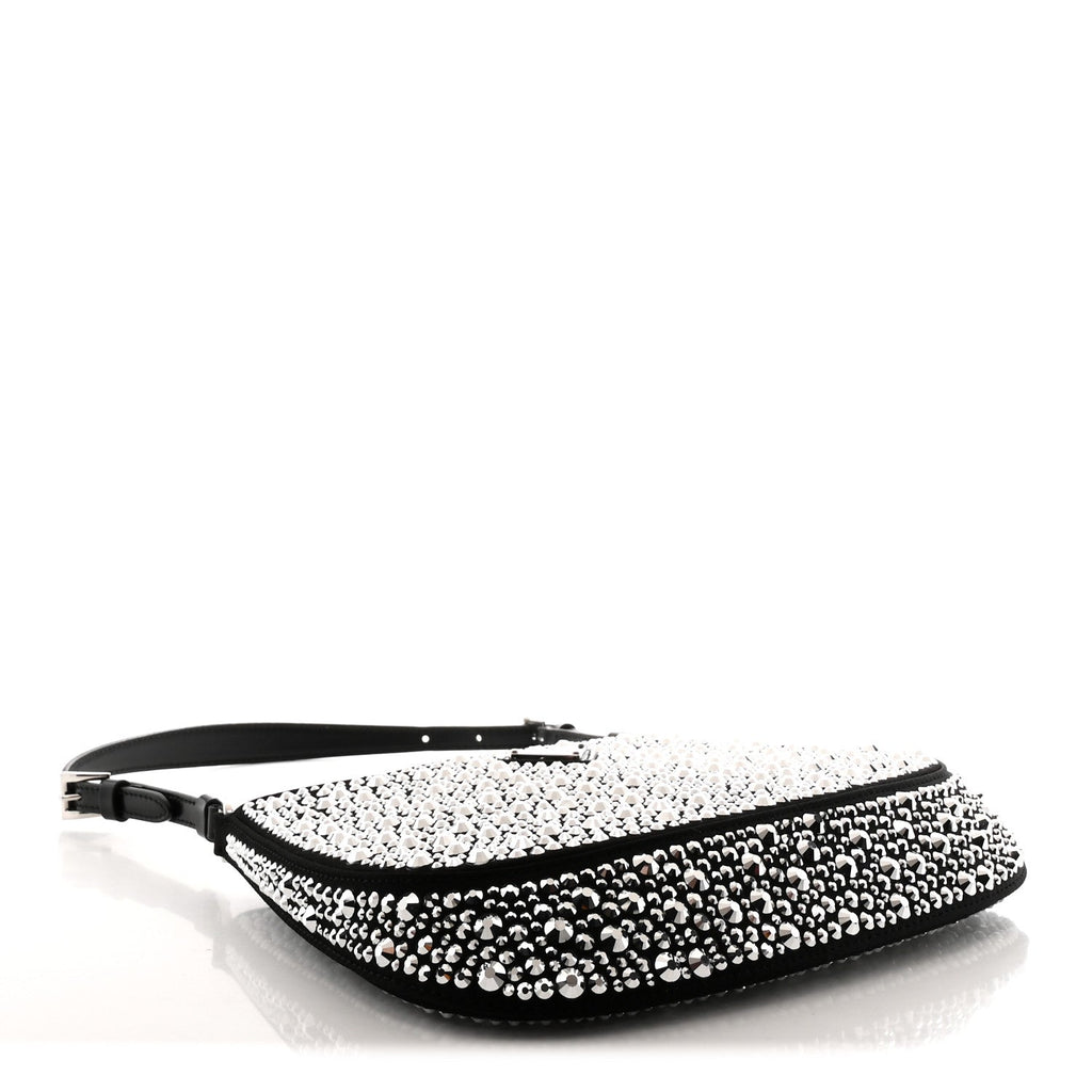 Satin Crystal Cleo Adjustable Strap Shoulder Bag Metal