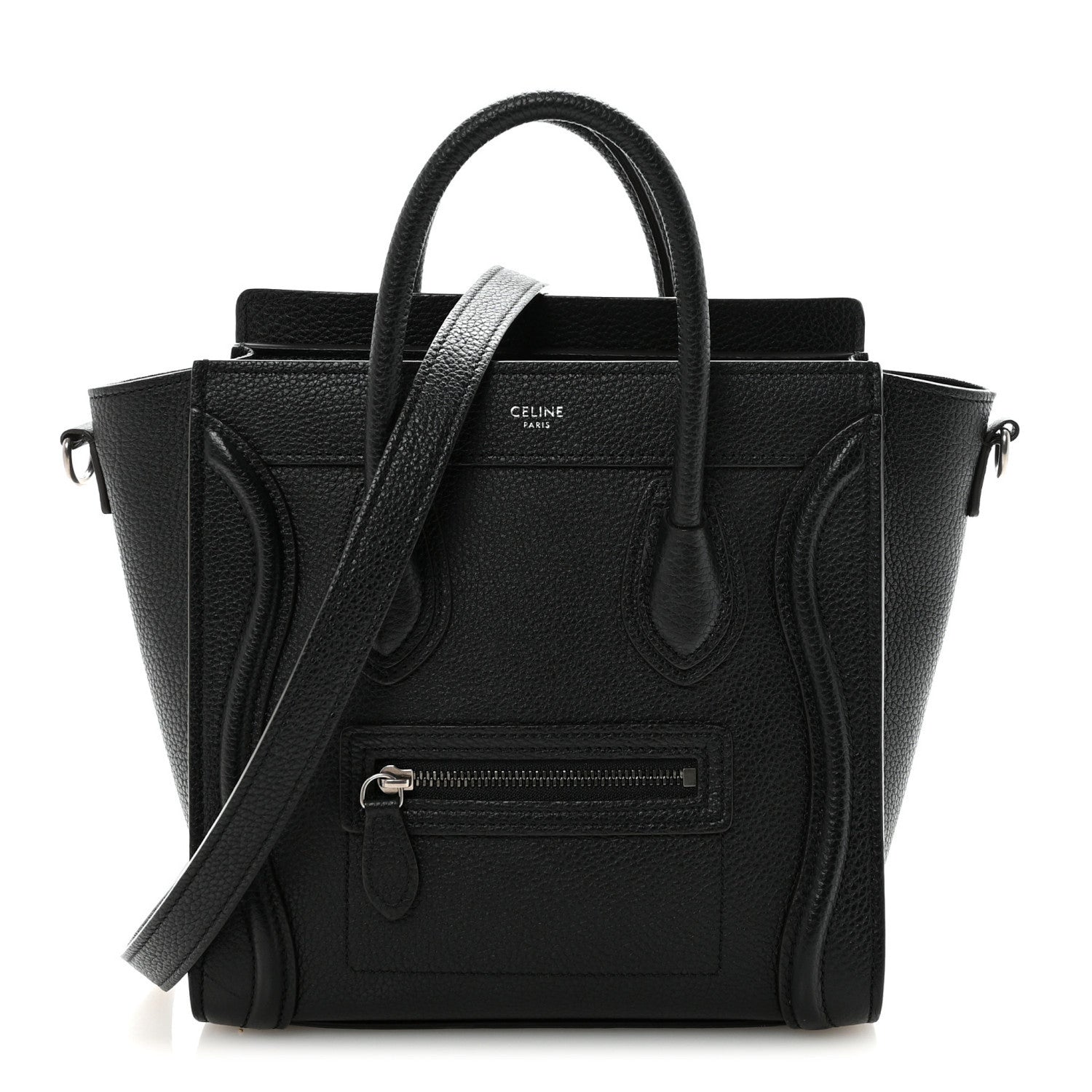 Drummed Calfskin Nano Luggage Black